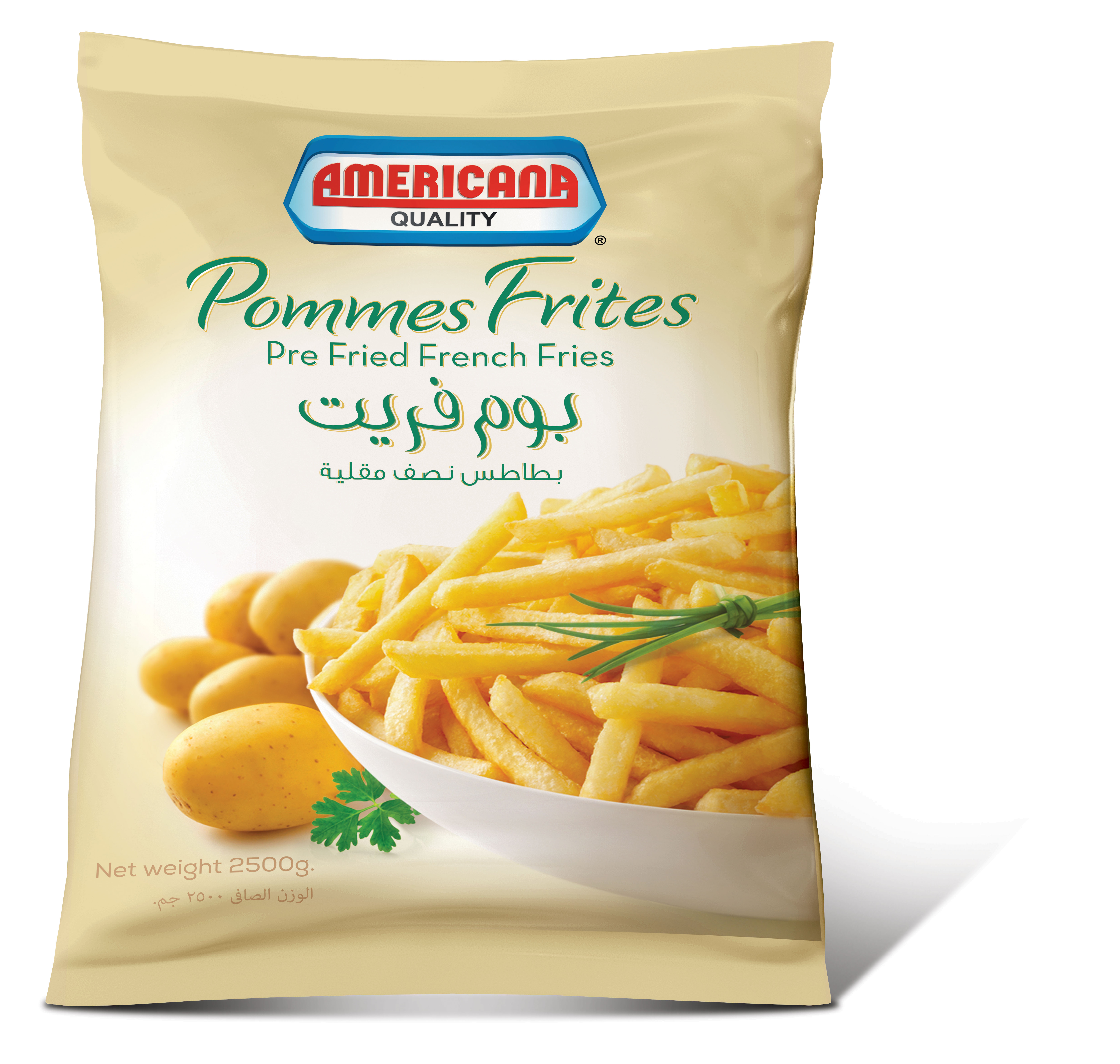 Americana French Fries 2500g New Bag Design 3D - Americana Foods