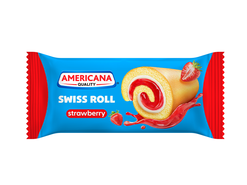 Vanilla Swiss Roll with Strawberry Jam