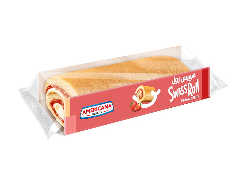 Large Vanilla Swiss Roll with Strawberry