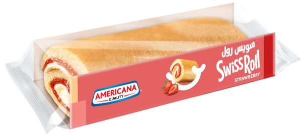 Large Vanilla Swiss Roll with Strawberry - Image 2
