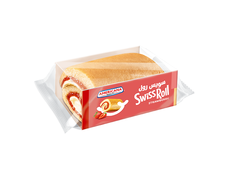 Small Vanilla Swiss Roll with Strawberry