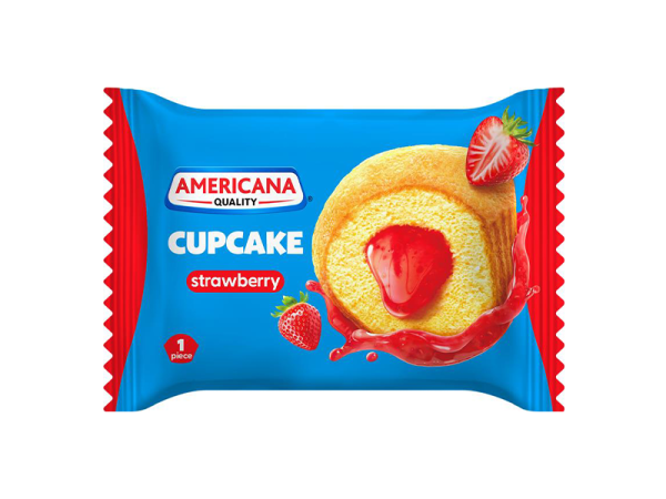 Vanilla Cupcake with Strawberry Filling - 1pc