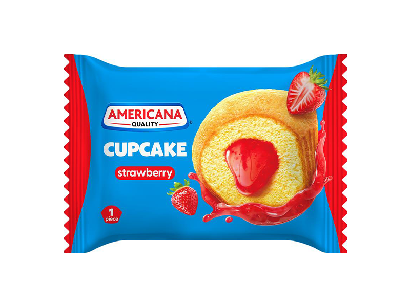 Vanilla Cupcake with Strawberry Filling - 1pc