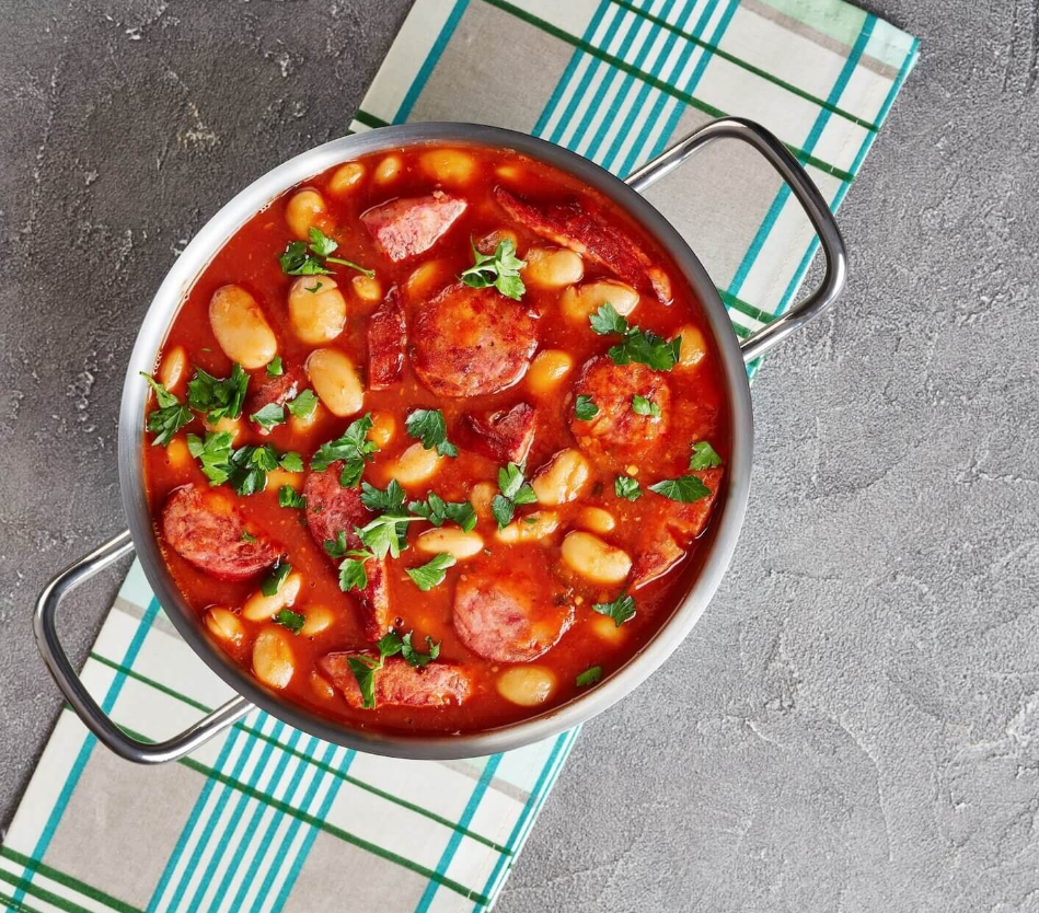 Peeled Fava Beans with Lebanese Sujuk